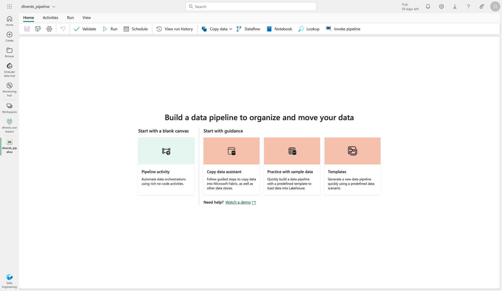 How to ingest Data into a Fabric Warehouse using a Data Pipeline