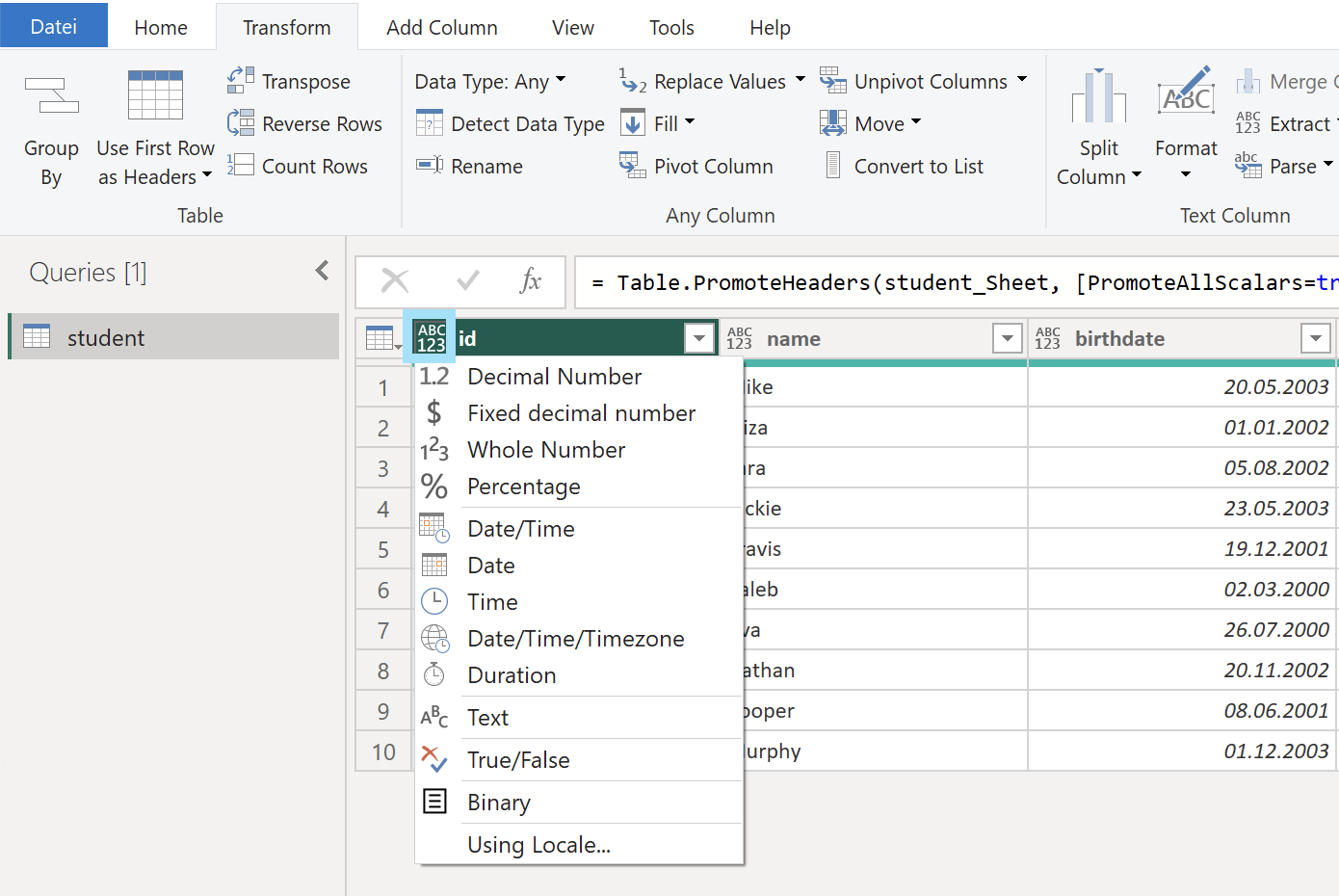Power BI - Select appropriate column data types (PL-300)